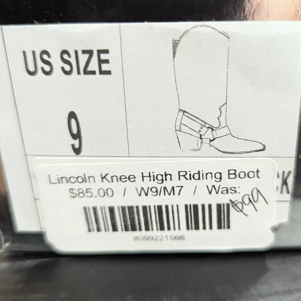 NIB Azelea Wang Lincoln Black Knee-High Harness Riding Boots - Picture 2 of 8